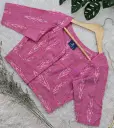 Muted Pink Ikkat Cotton Blouse