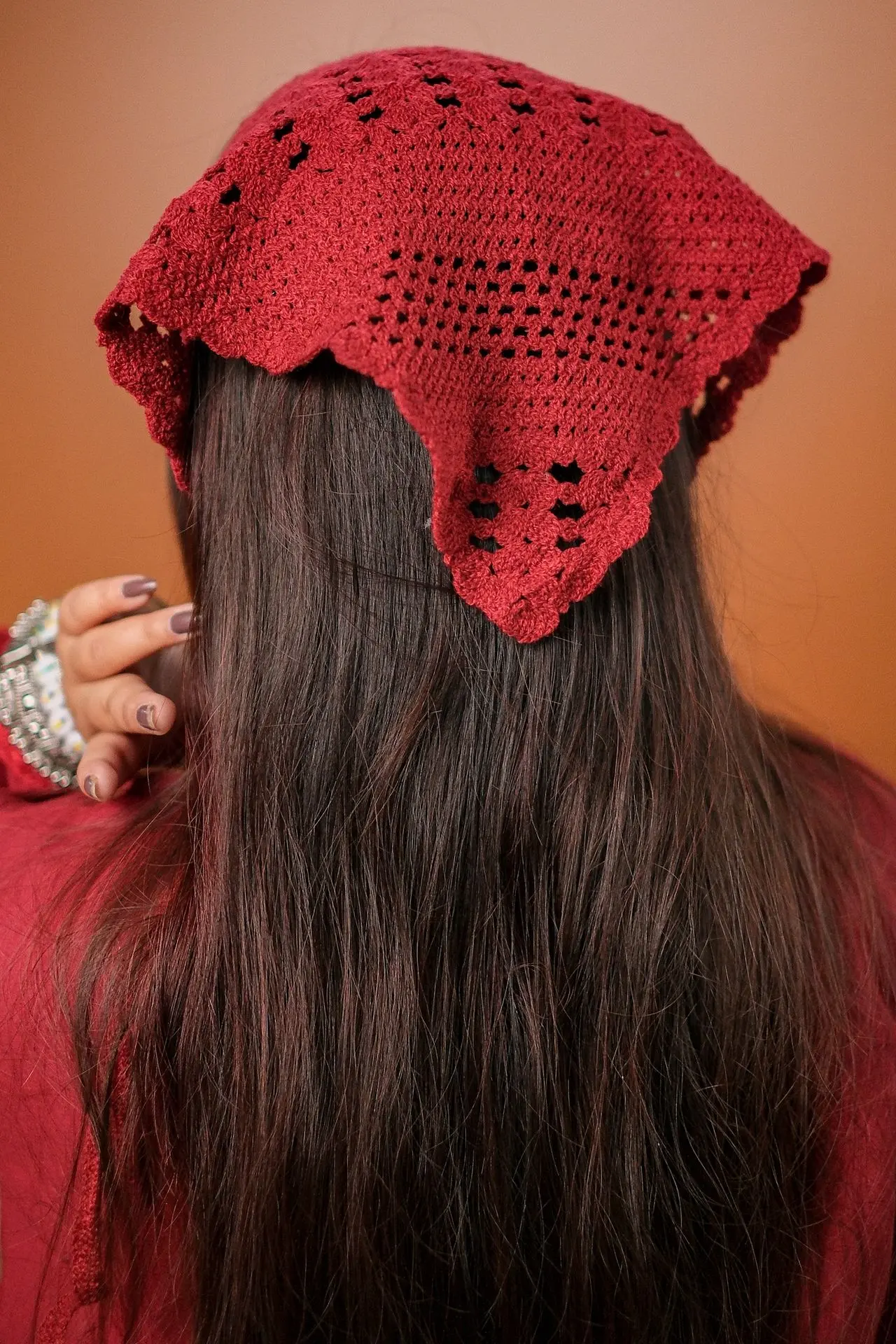 Maroon Crochet Hair Bandanna (4).webp