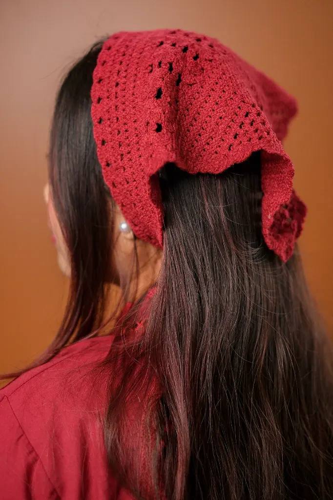 Maroon Crochet Hair Bandanna (2).webp