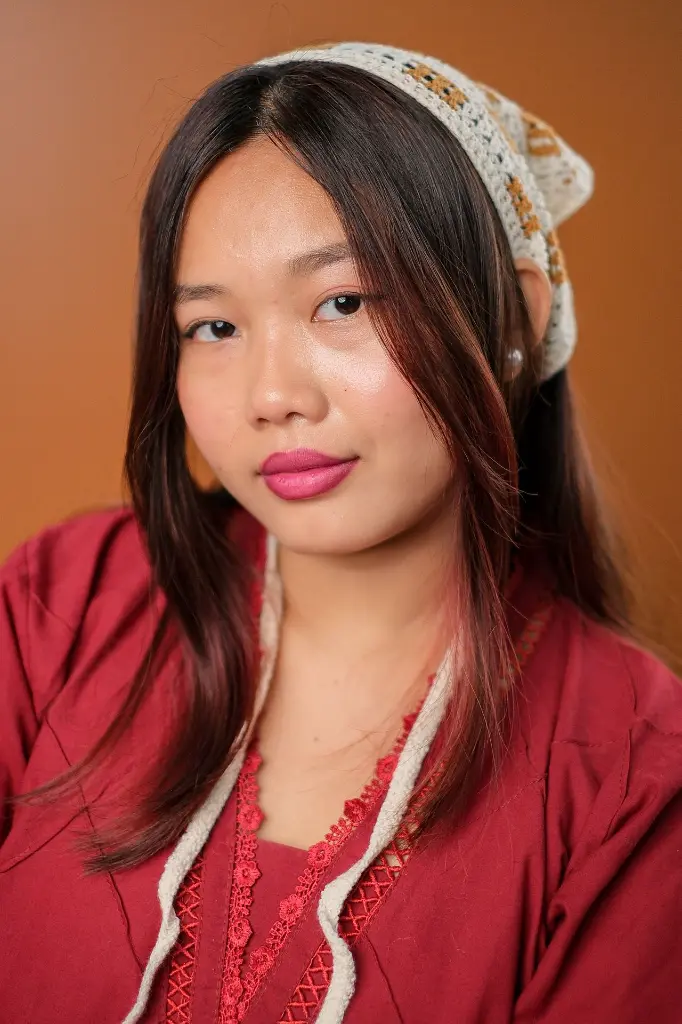 Off White Brown Crochet Hair Bandanna.webp