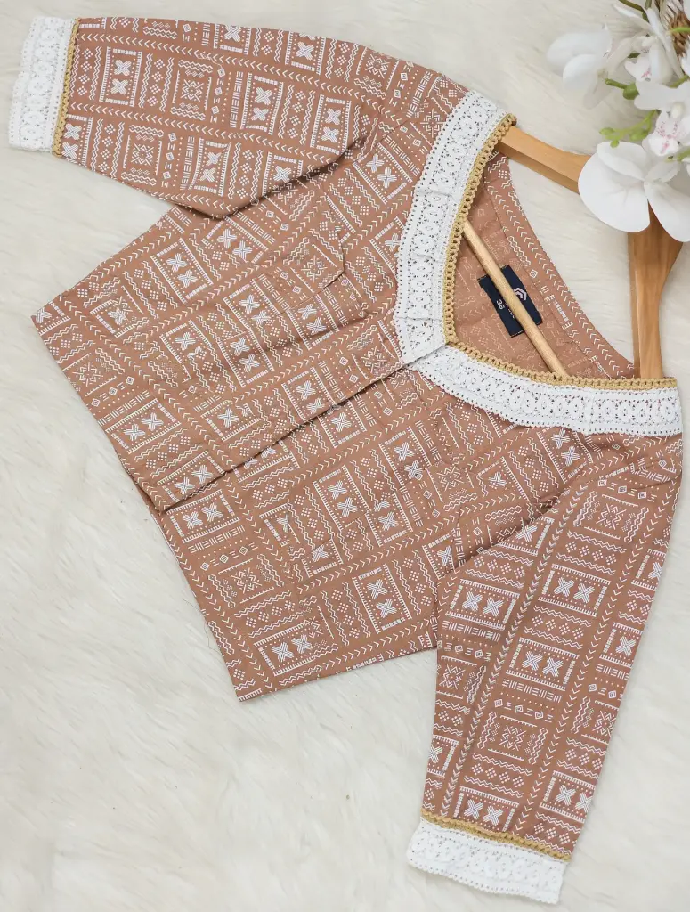 Cotton Screen Print Blouse 0037