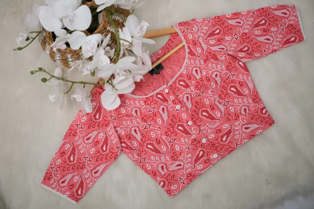 Cotton Screen Print Blouse 0039