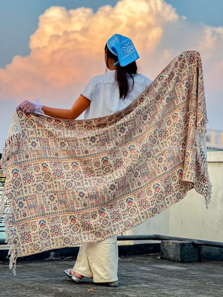 Terracotta Digital Print Shawl