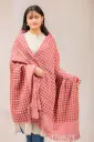 Rose Pink Geometry Screen Print Shawl
