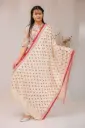 Cream Red Small Flower Desgin Shawl
