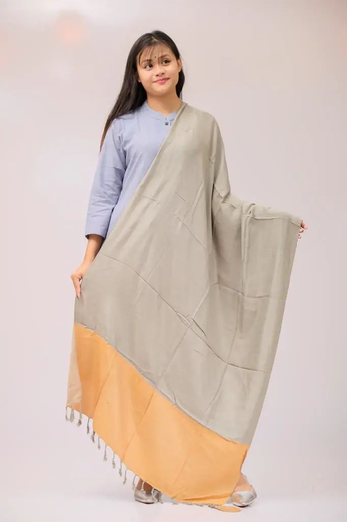 Ash Mustard Dual Tone Viscose Shawl 
