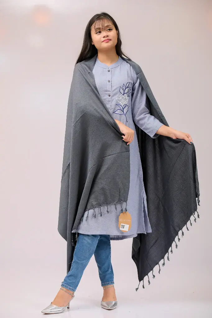 Dark Sea Green Dual Tone Viscose Shawl 