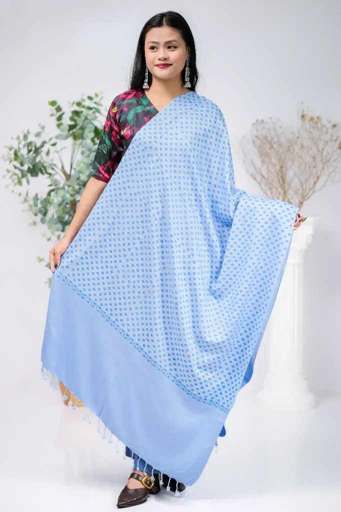 Sky Blue Diamond Desing Shawl
