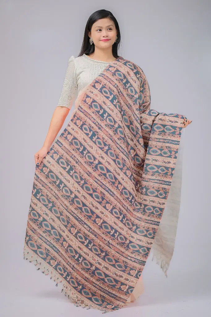 Alpana Design Digital Print Viscose Shawl