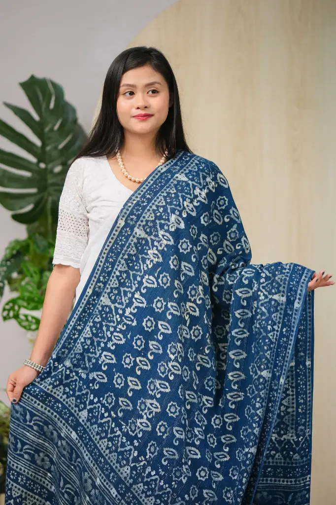 Deep Indigo Natural Dye Shawl