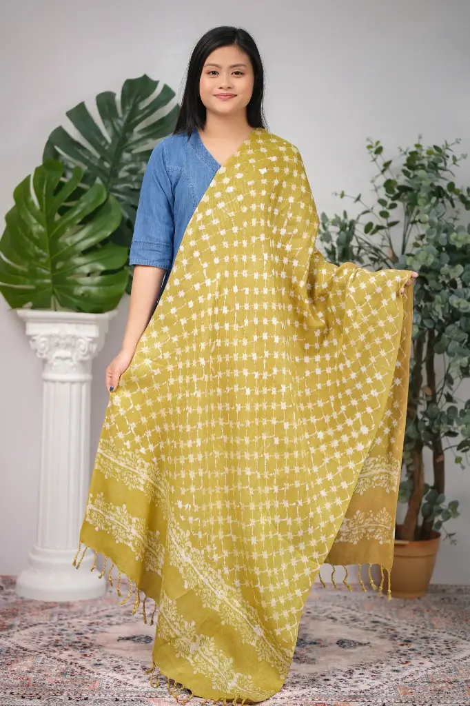 Olive 001 Natural Dye Shawl