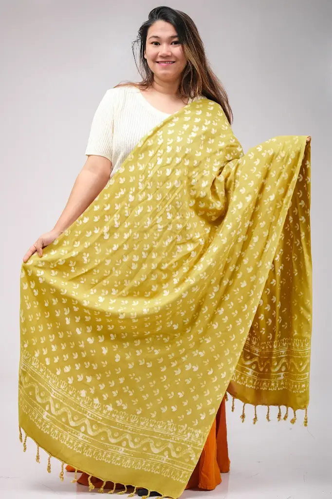 Olive 002 Natural Dye Shawl