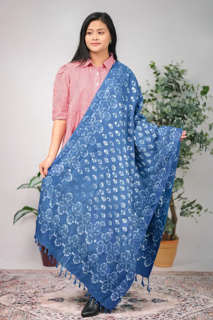 Indigo 001 Natural Dye Shawl
