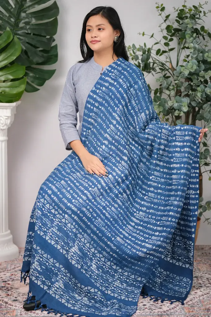 Indigo 004 Natural Dye Shawl