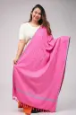 Pink Body Blue Screen Print Shawl