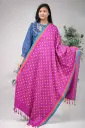 Magenta body Yellow Screen Print Shawl