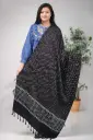 Black Body White Screen Print Shawl