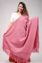 Muted Mauve Pink Small Design Woolen Screen Print Shawl
