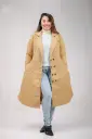 Denim Camel Beige Long Over Coat 