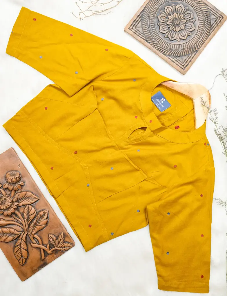Mustard Yellow Hand loom South Cotton Blouse