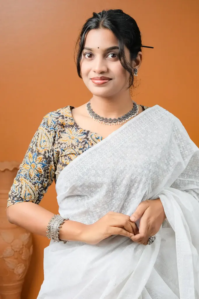 Black Mustard Yellow Kalamkari Blouse