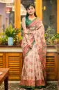 Terracotta Brown Digital Print Mix Cotton Sharee