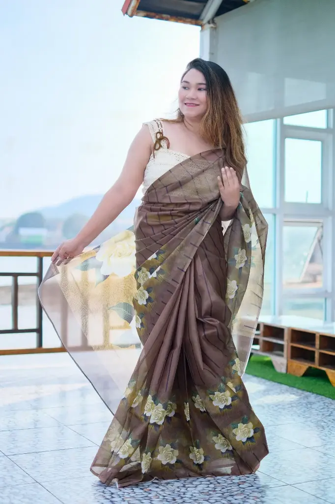 Gondhoraj- Digital Printed Muslin Sharee