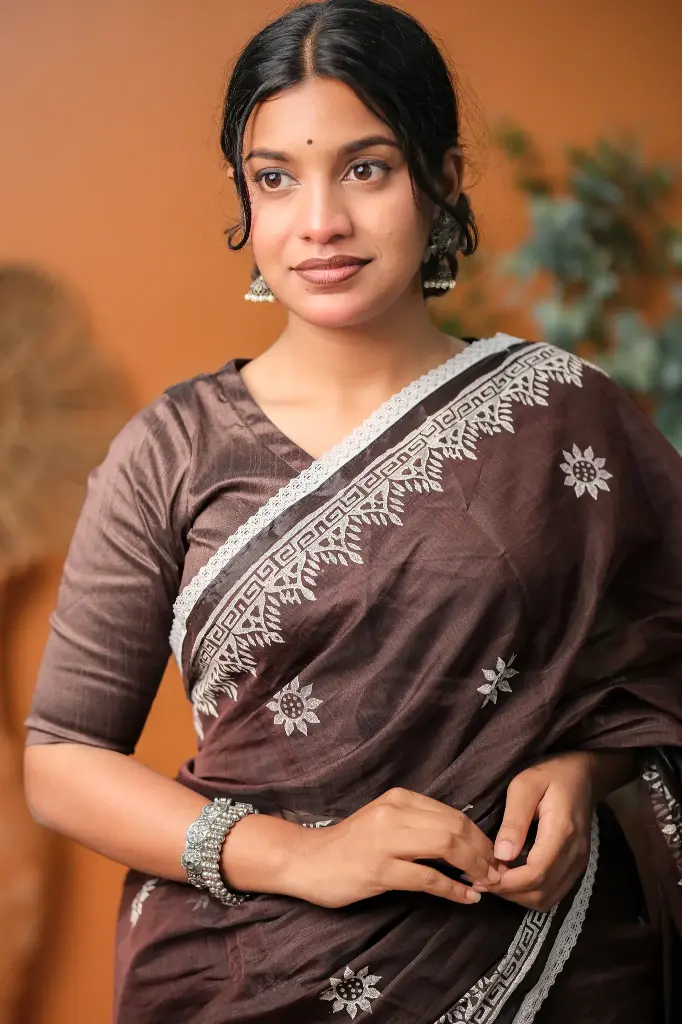 Coffee Tashar Blouse