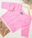 Baby Pink V Neck Tashar Blouse