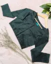 Bottle Green Full Sleeve Tashar Blouse