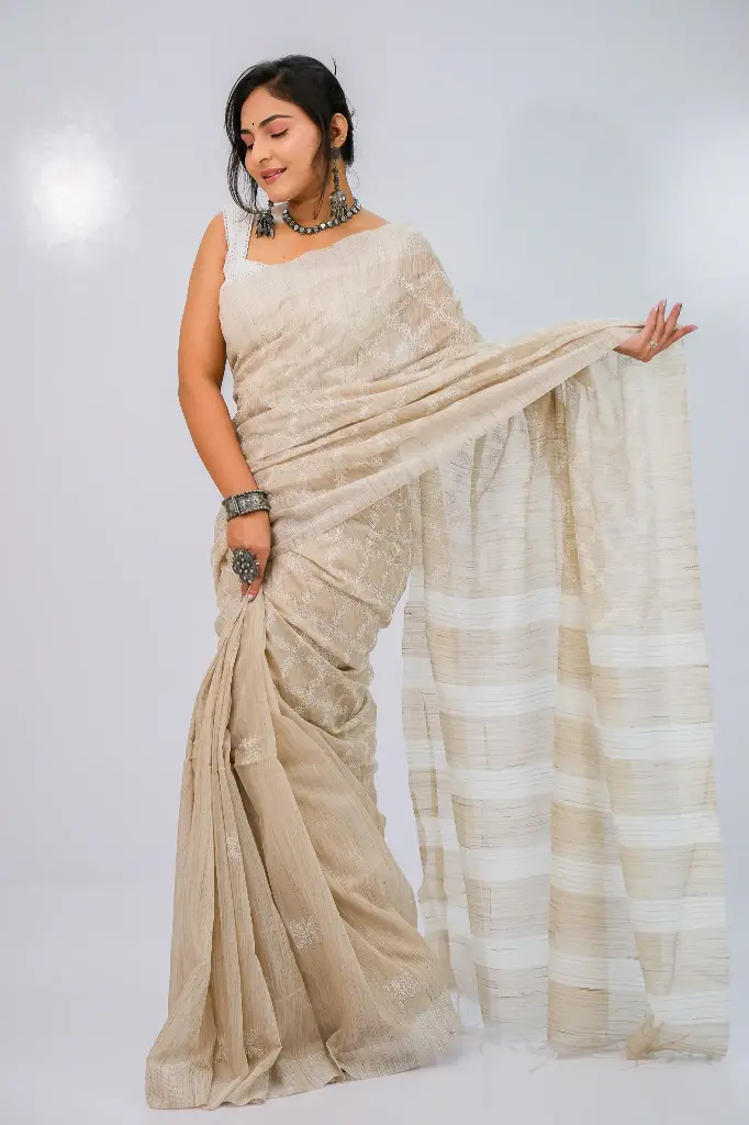 Tashar Silk Hand Work Sharee