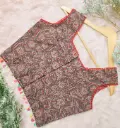 Warm Grey Red Floral Lace Work Multicoloured Kori  Sleeveless Blouse