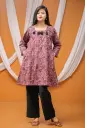 Mauve Pink Black Short Kurti