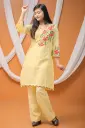 Yellow Body Royal Poinciana Embroidery Co-Ords Set
