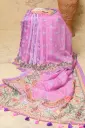 Soft Dusty Pink Floral Digital Print Mix Cotton Sharee