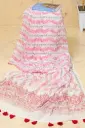 Light Pink White Mixed Cotton Sharee