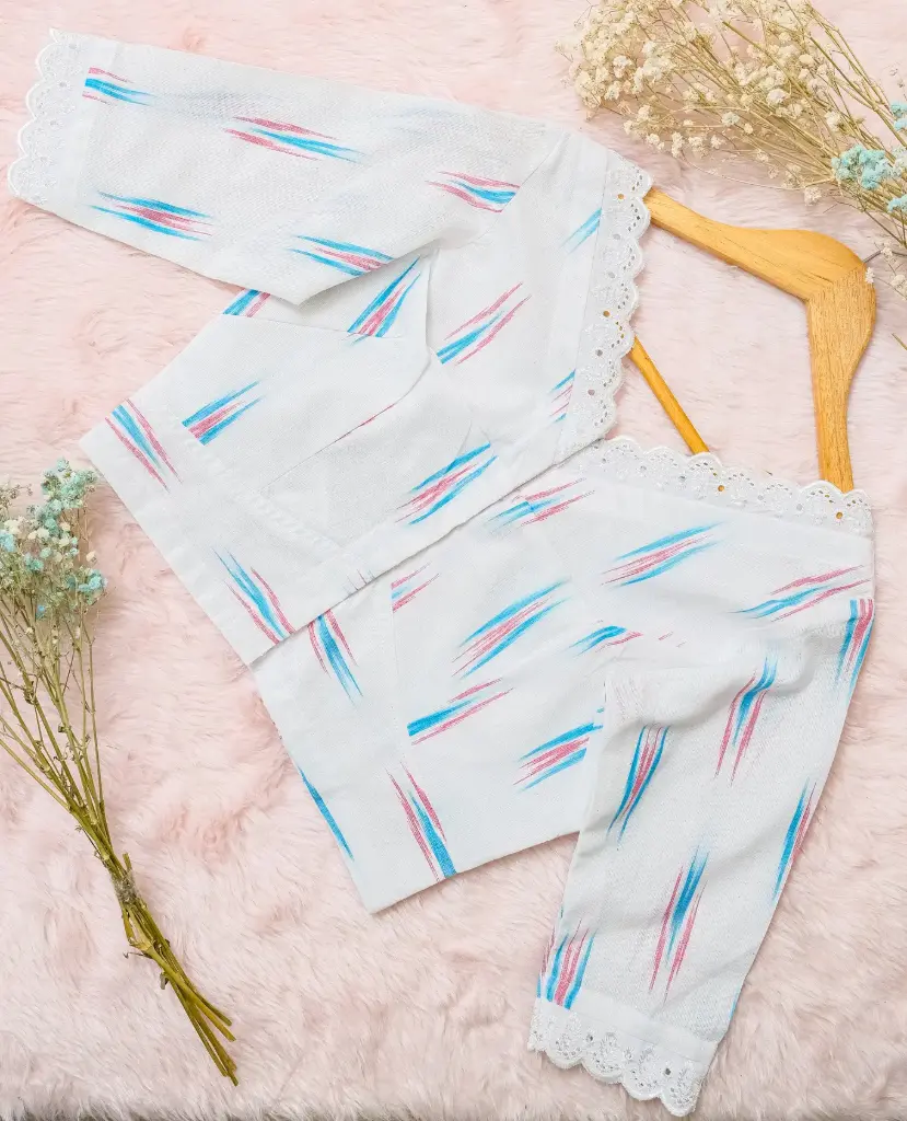 [0222] White Ikkat Cotton Blouse (34)