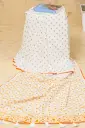 Off White Body Orange Screen Print Sharee