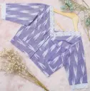 Lavender White Ikkat Cotton Blouse
