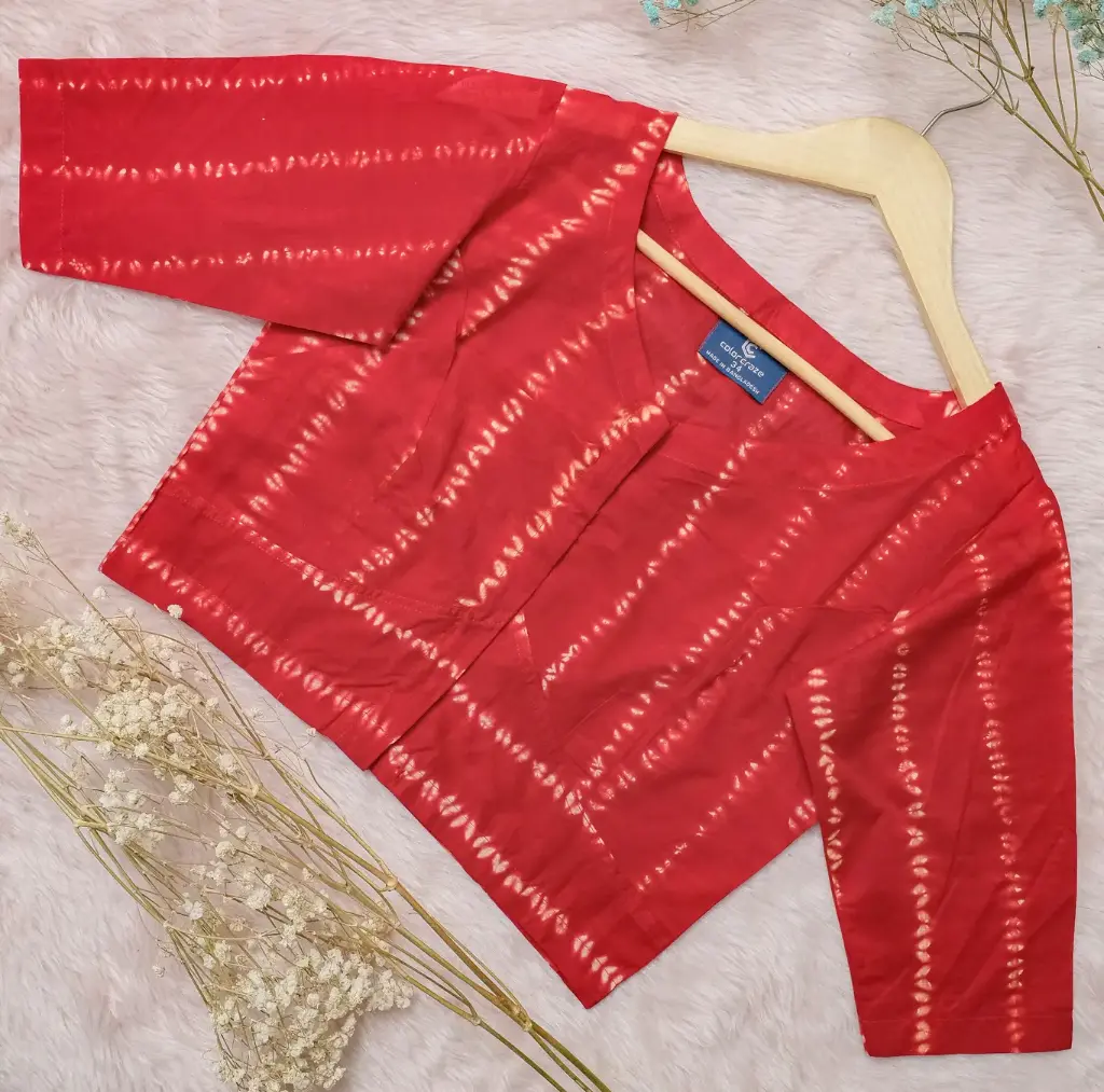 Red White Natural Dye Blouse