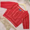 Red White Natural Dye Blouse