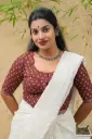Dark Maroon Round Neck Jaypuri Cotton Blouse 