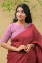 Mauve Pink Round Neck Hand loom South Cotton Blouse