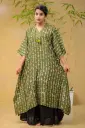Olive White Floral Natural Dye Kaftan