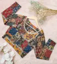 Multicolor Floral Lace Sleeve & Nack Full Sleeve Jaypuri Cotton Blouse 