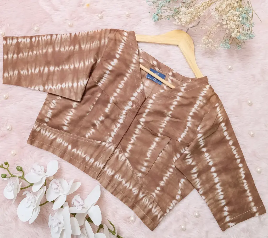 Brown White Natural Dye Blouse