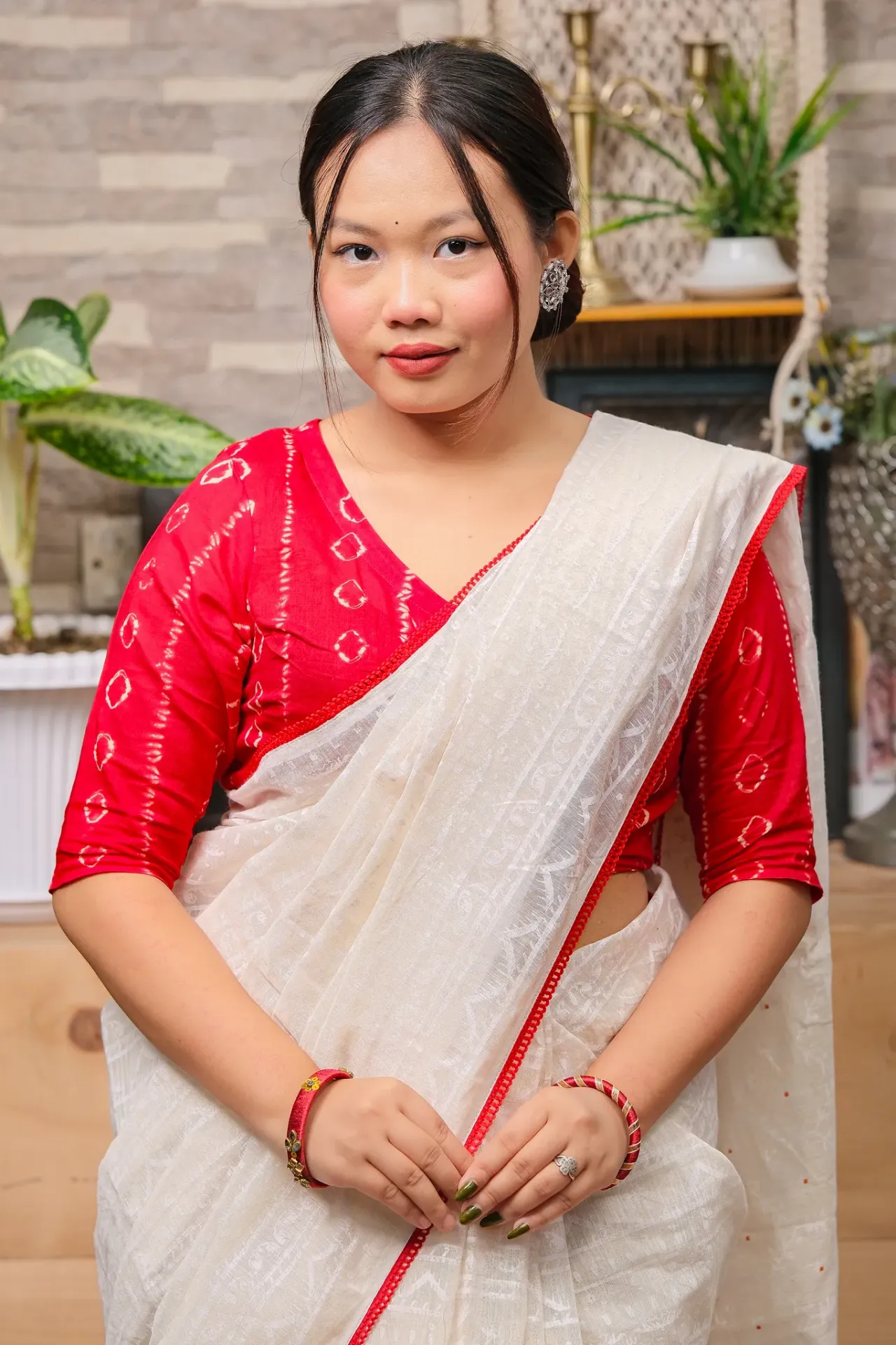 Red Tai Dai Blouse