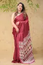 Maroon Azrakh Silk Sharee
