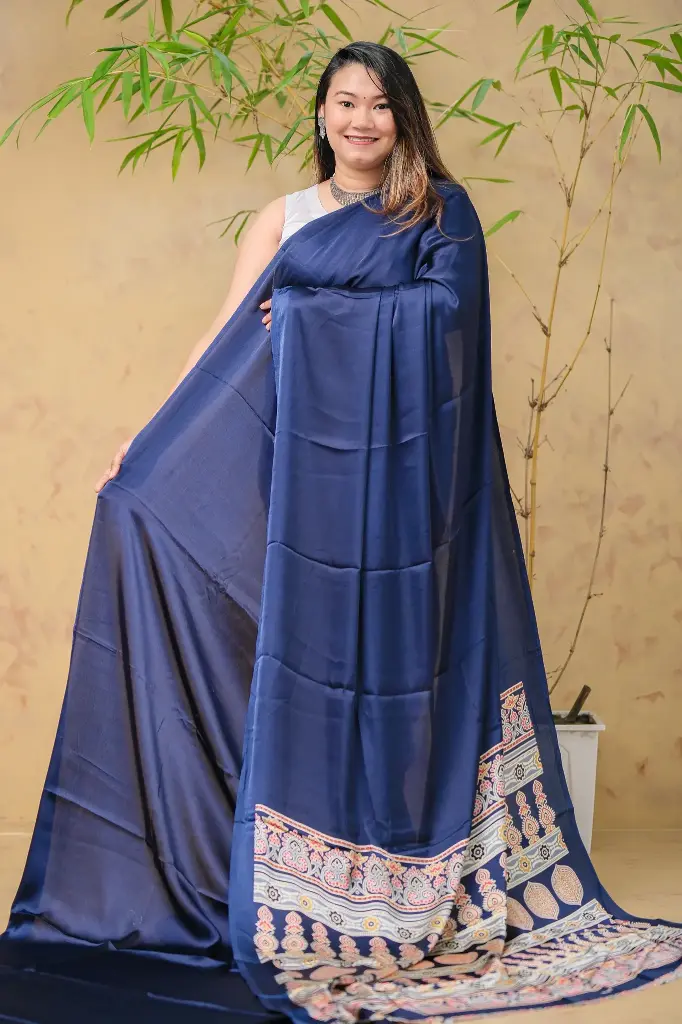 Blue Azrakh Silk Sharee