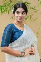 Dark Navy Blue Yellow Blue Natural Dye Blouse